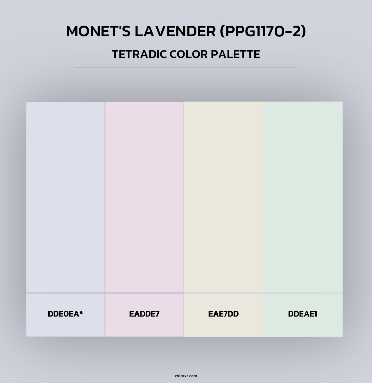 Monet's Lavender (PPG1170-2) - Tetradic Color Palette