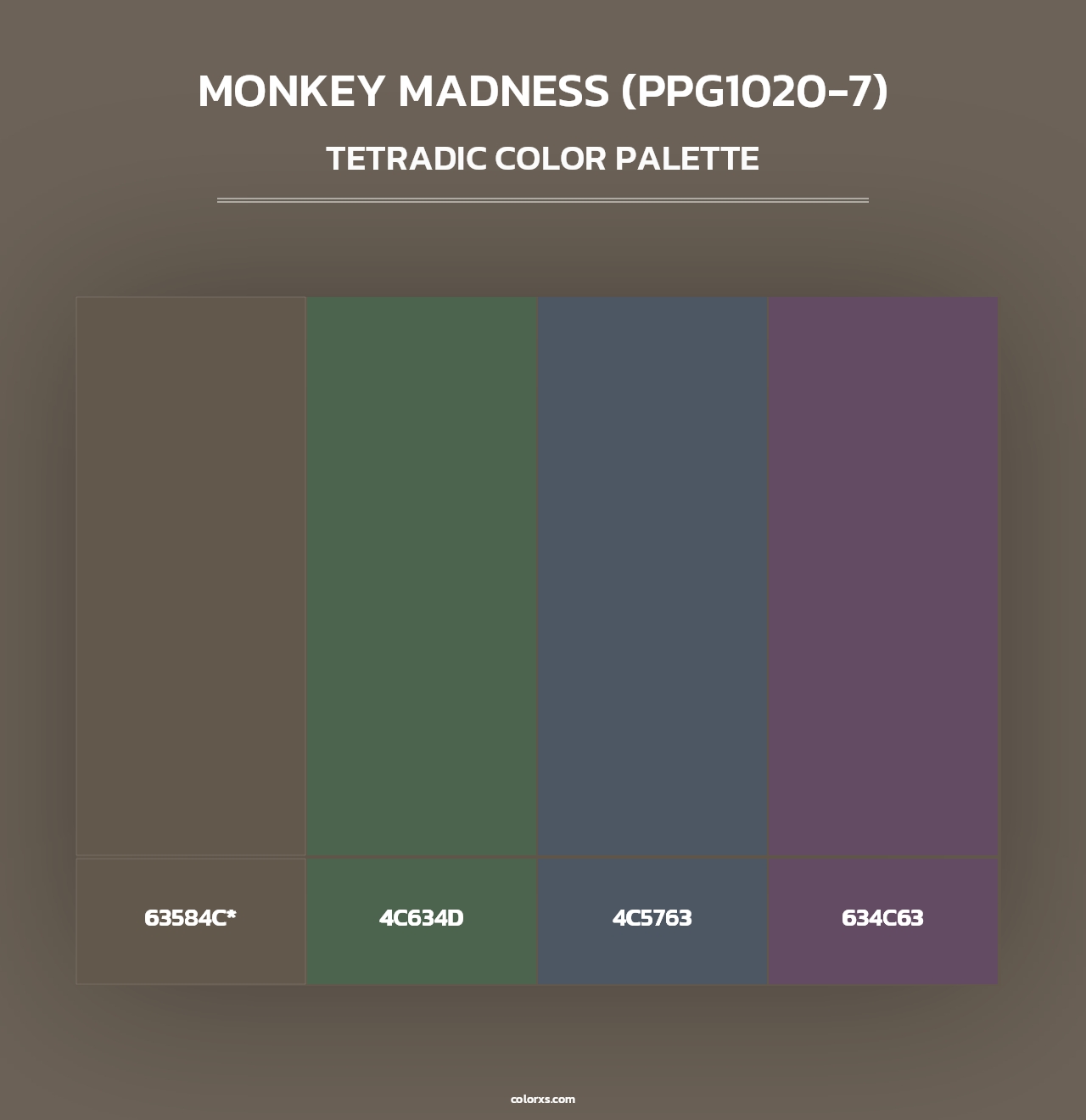 Monkey Madness (PPG1020-7) - Tetradic Color Palette