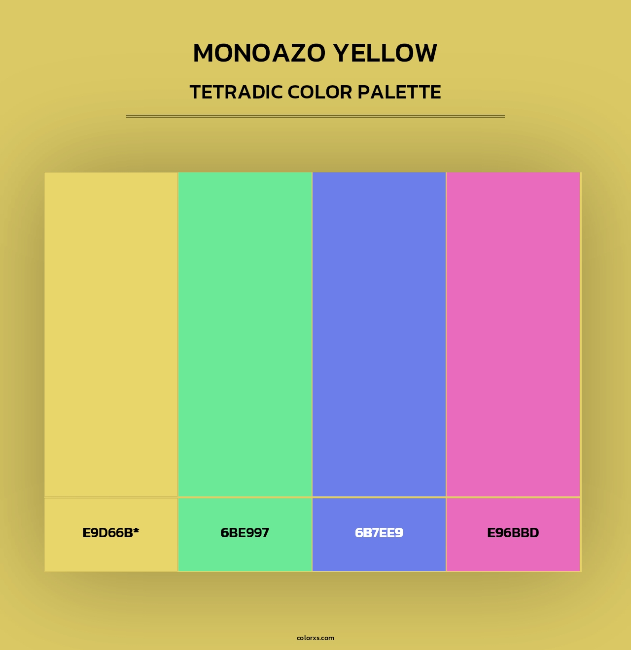 Monoazo Yellow - Tetradic Color Palette