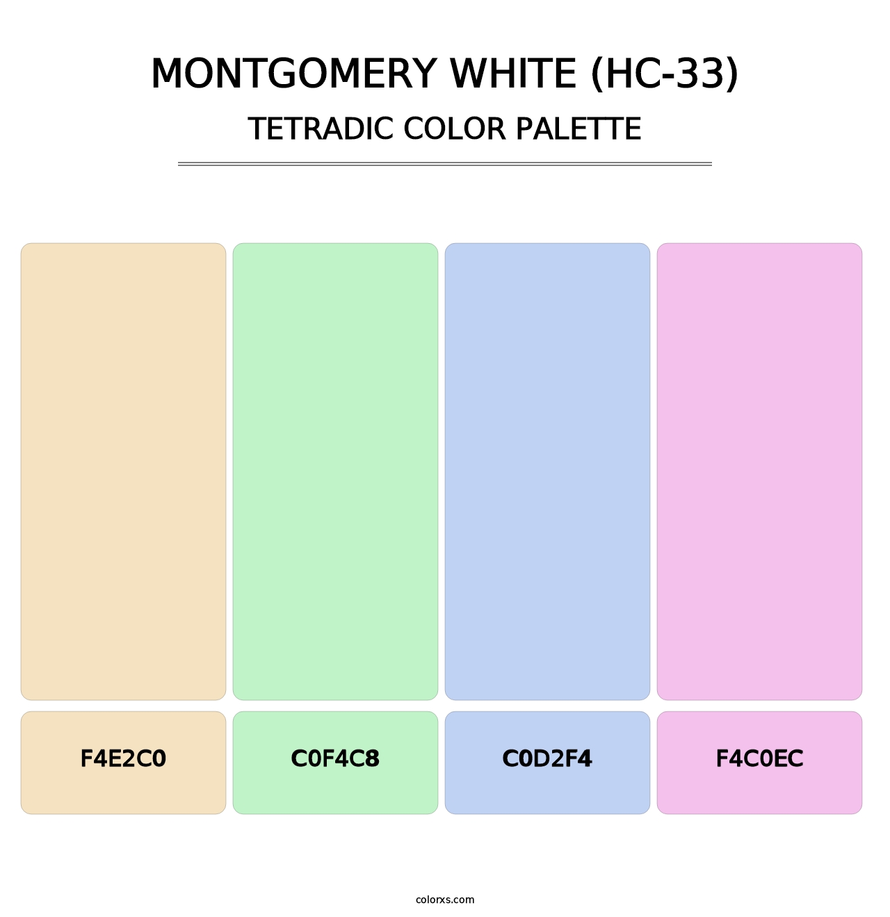 Montgomery White (HC-33) - Tetradic Color Palette