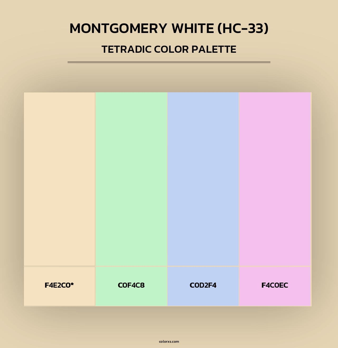 Montgomery White (HC-33) - Tetradic Color Palette