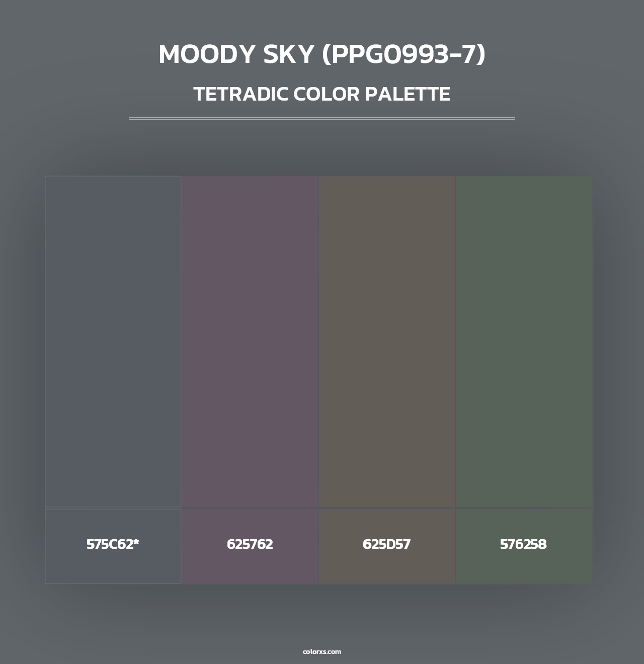 Moody Sky (PPG0993-7) - Tetradic Color Palette