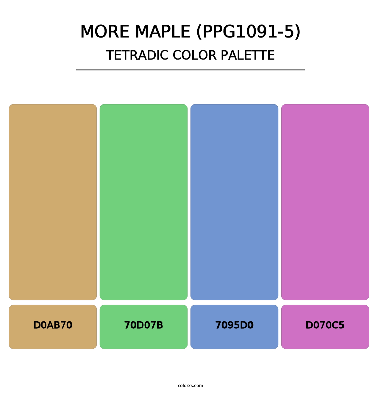 More Maple (PPG1091-5) - Tetradic Color Palette