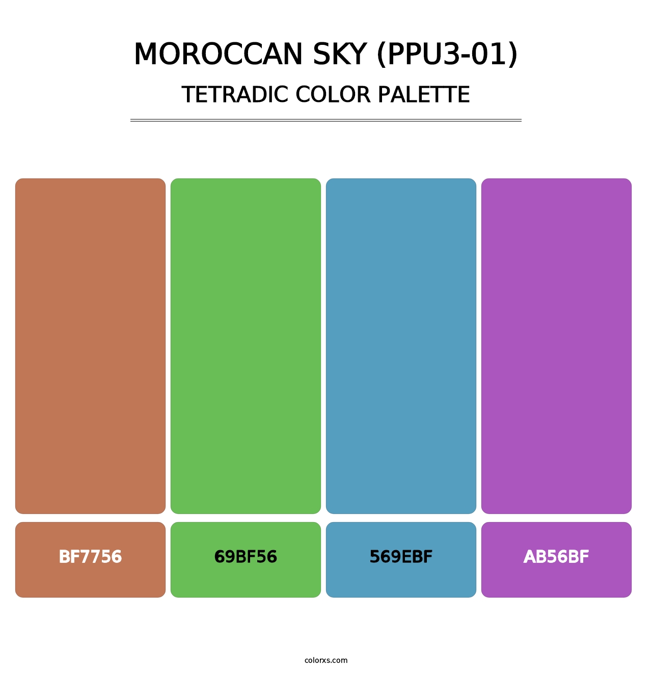 Moroccan Sky (PPU3-01) - Tetradic Color Palette