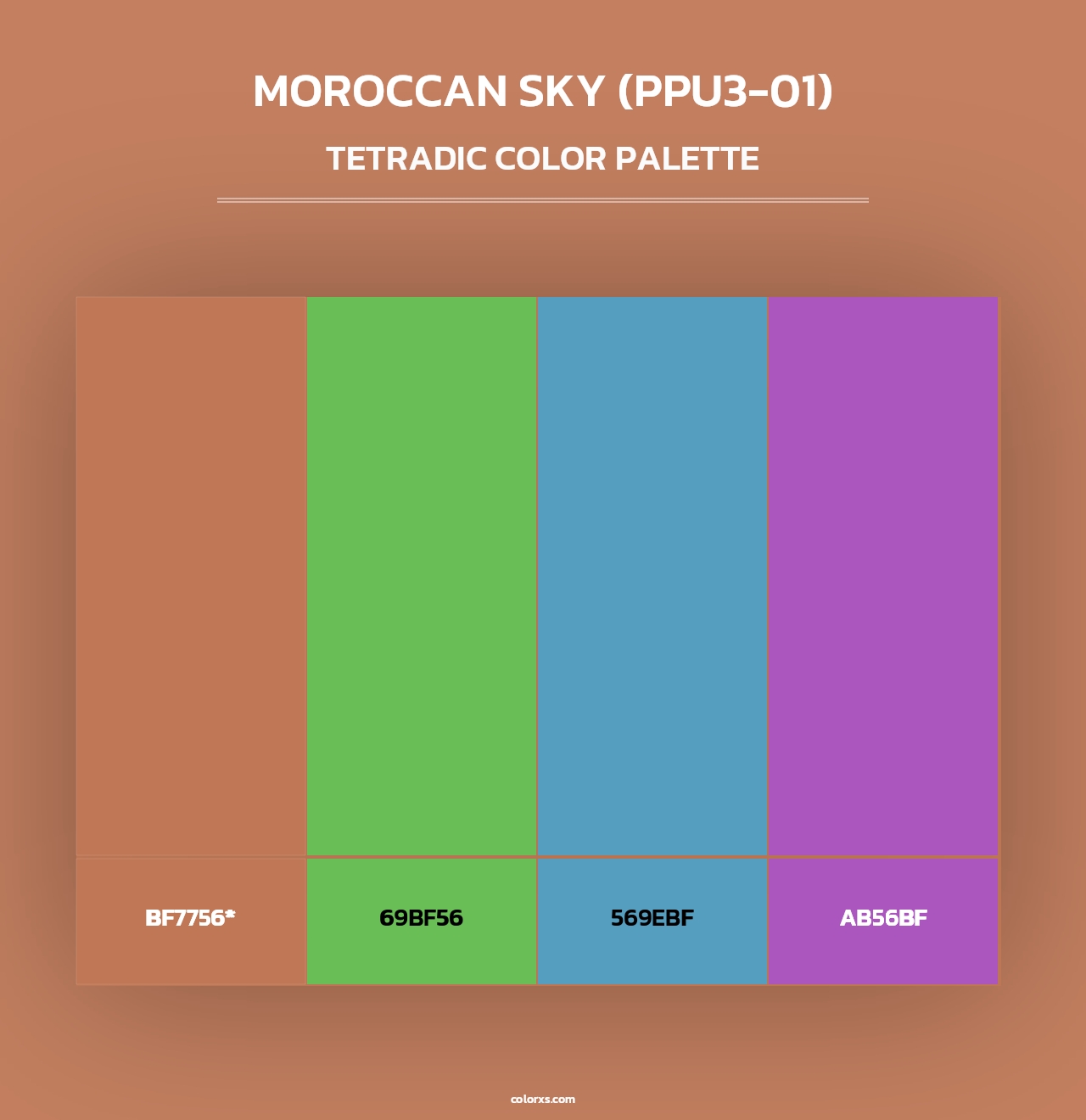 Moroccan Sky (PPU3-01) - Tetradic Color Palette