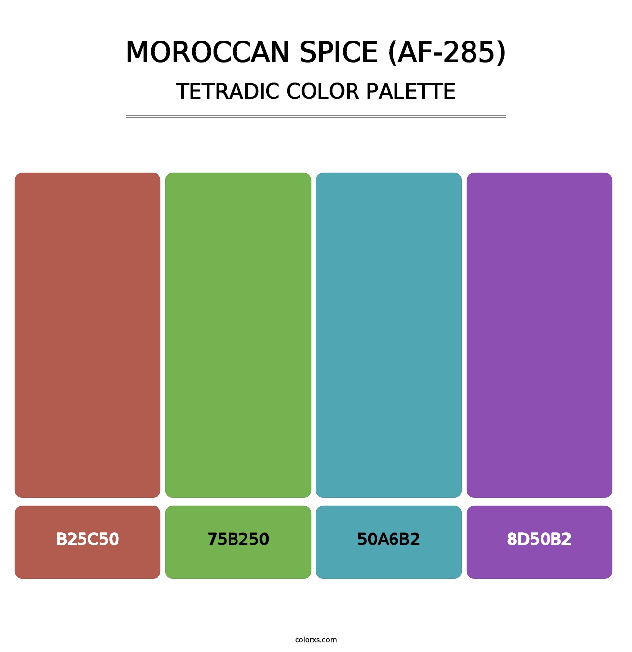 Moroccan Spice (AF-285) - Tetradic Color Palette