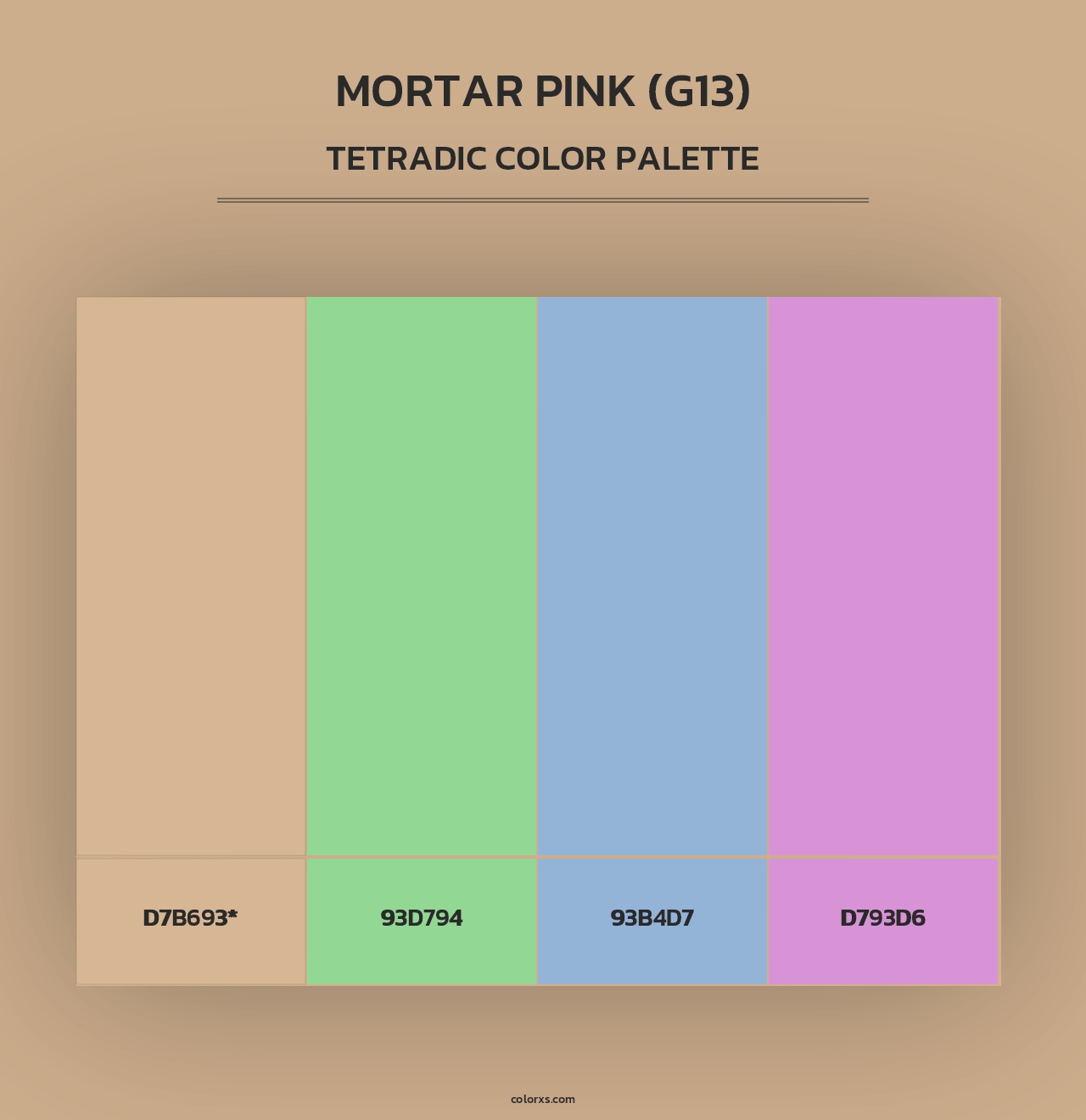 Mortar Pink (G13) - Tetradic Color Palette