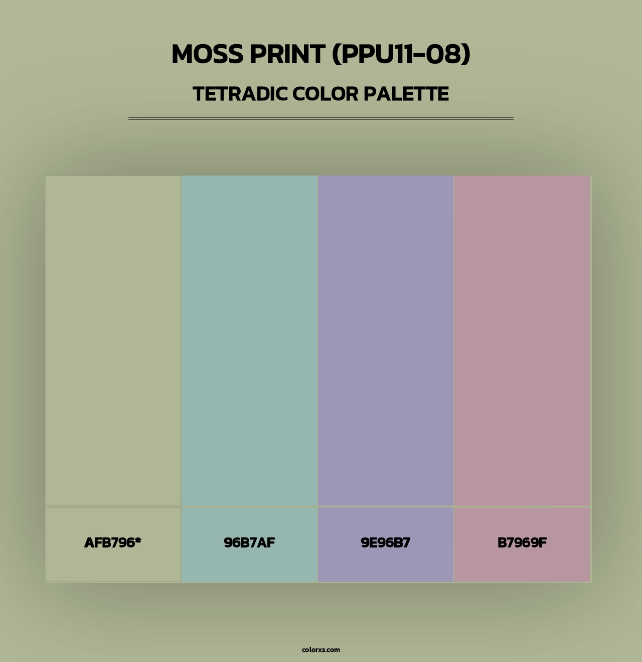Moss Print (PPU11-08) - Tetradic Color Palette