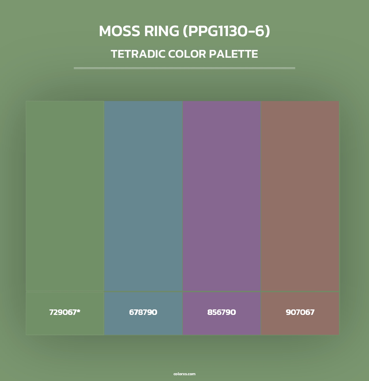 Moss Ring (PPG1130-6) - Tetradic Color Palette