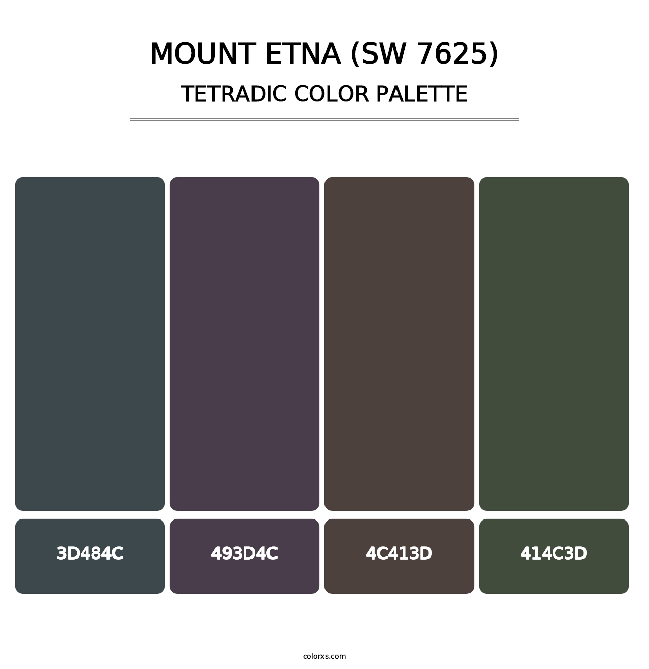 Mount Etna (SW 7625) - Tetradic Color Palette