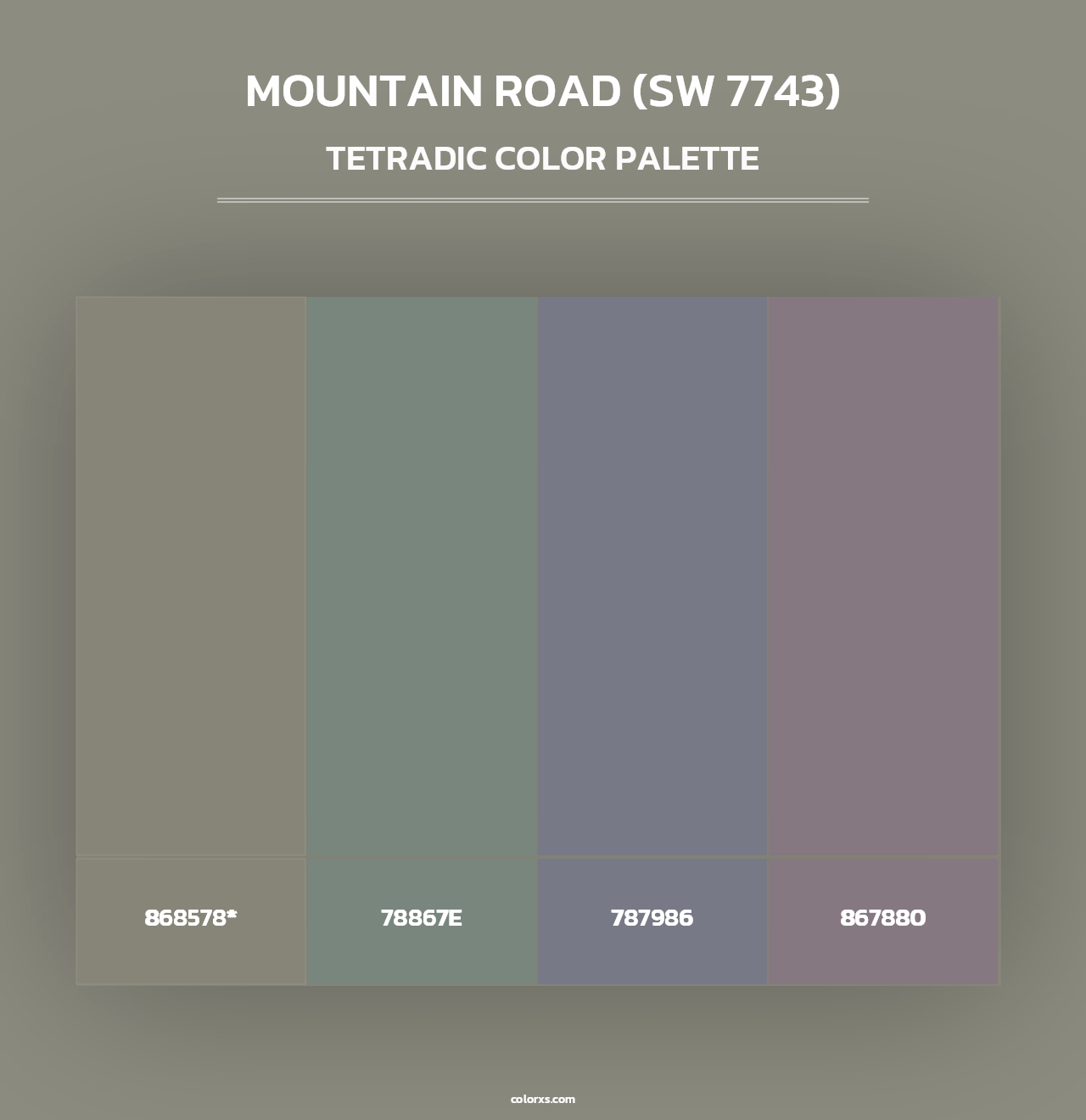 Mountain Road (SW 7743) - Tetradic Color Palette