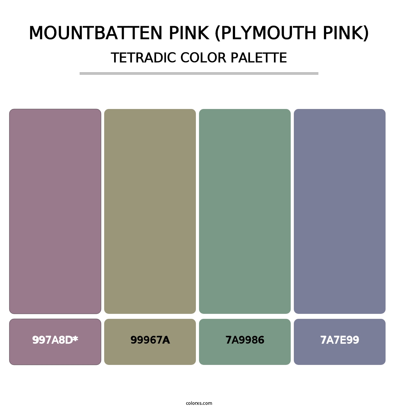 Mountbatten Pink (Plymouth Pink) - Tetradic Color Palette