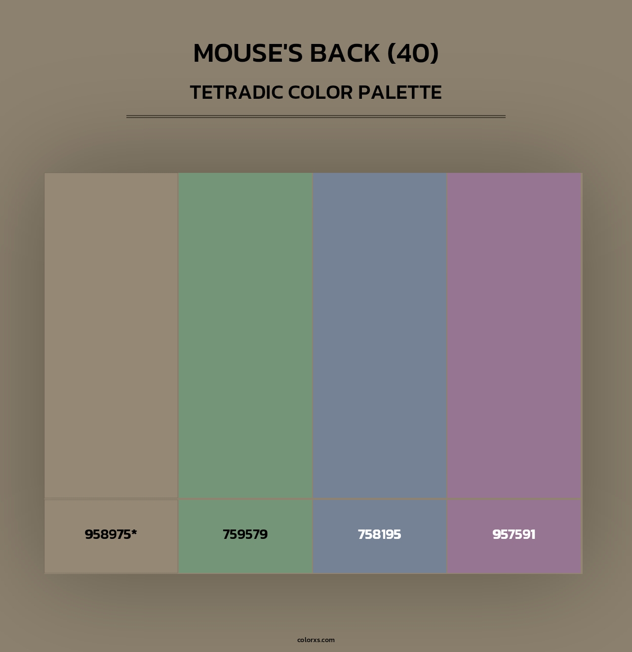 Mouse's Back (40) - Tetradic Color Palette