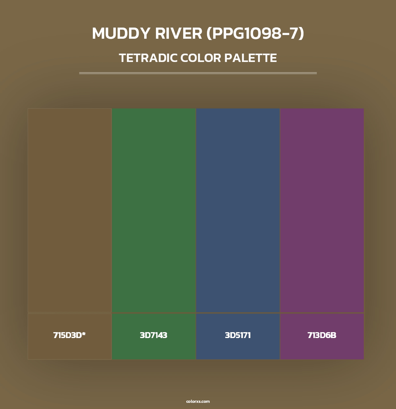 Muddy River (PPG1098-7) - Tetradic Color Palette