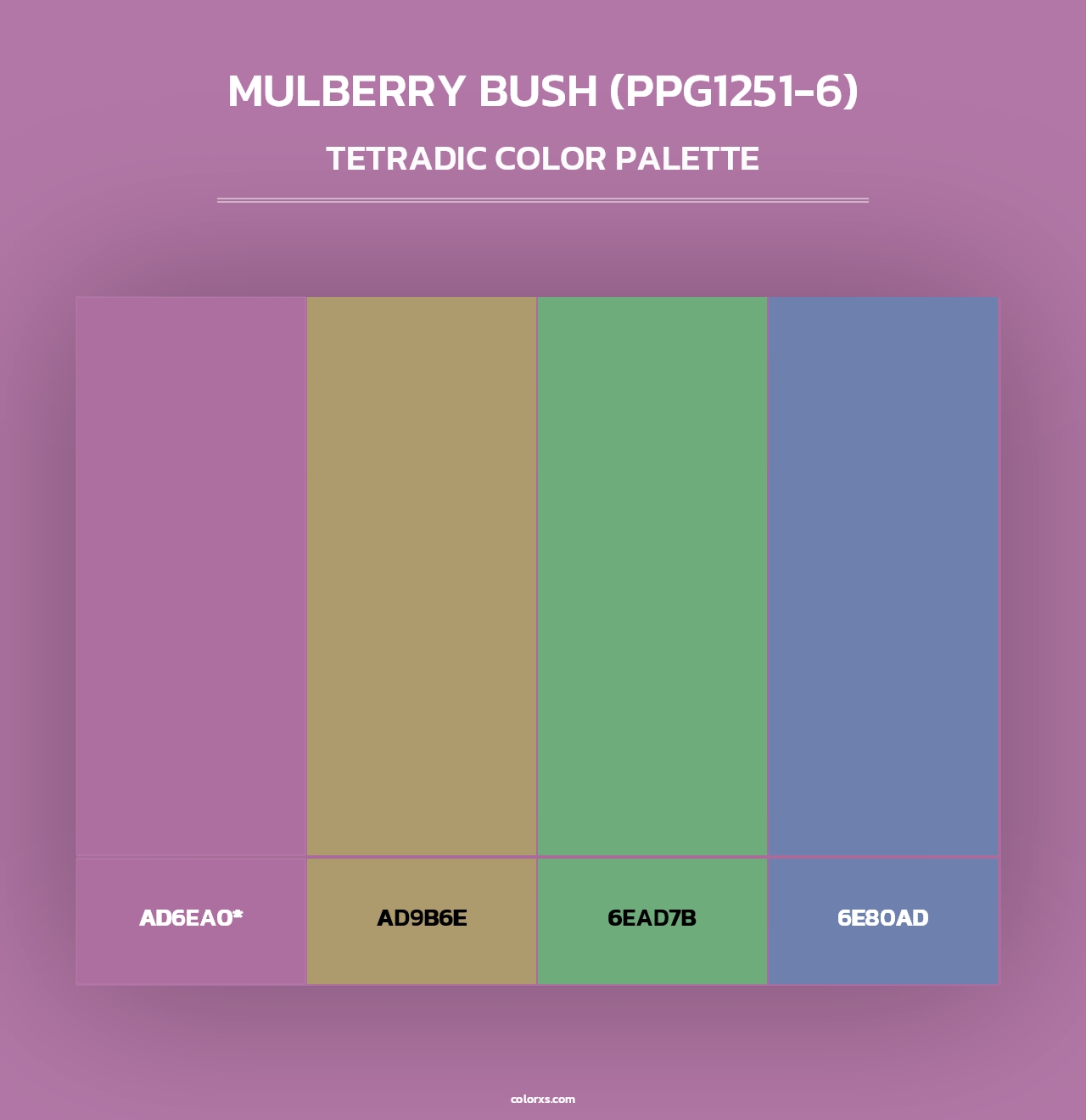 Mulberry Bush (PPG1251-6) - Tetradic Color Palette