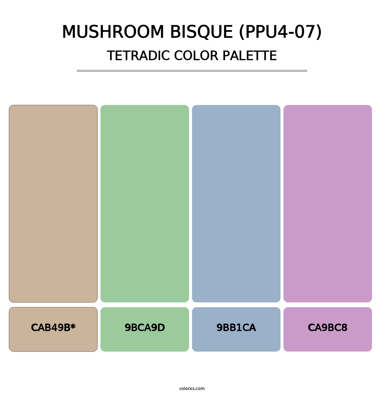 Mushroom Bisque (PPU4-07) - Tetradic Color Palette