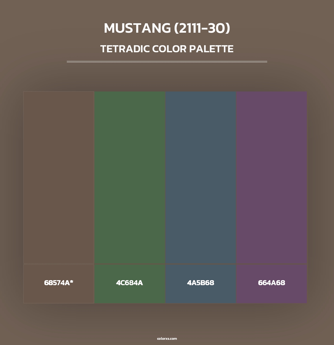 Mustang (2111-30) - Tetradic Color Palette
