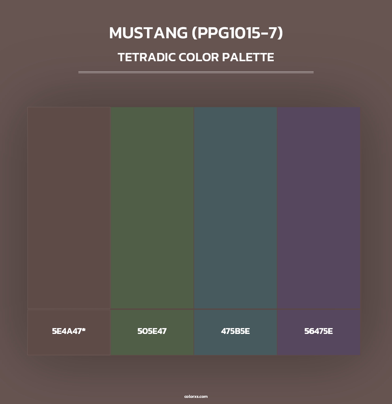 Mustang (PPG1015-7) - Tetradic Color Palette