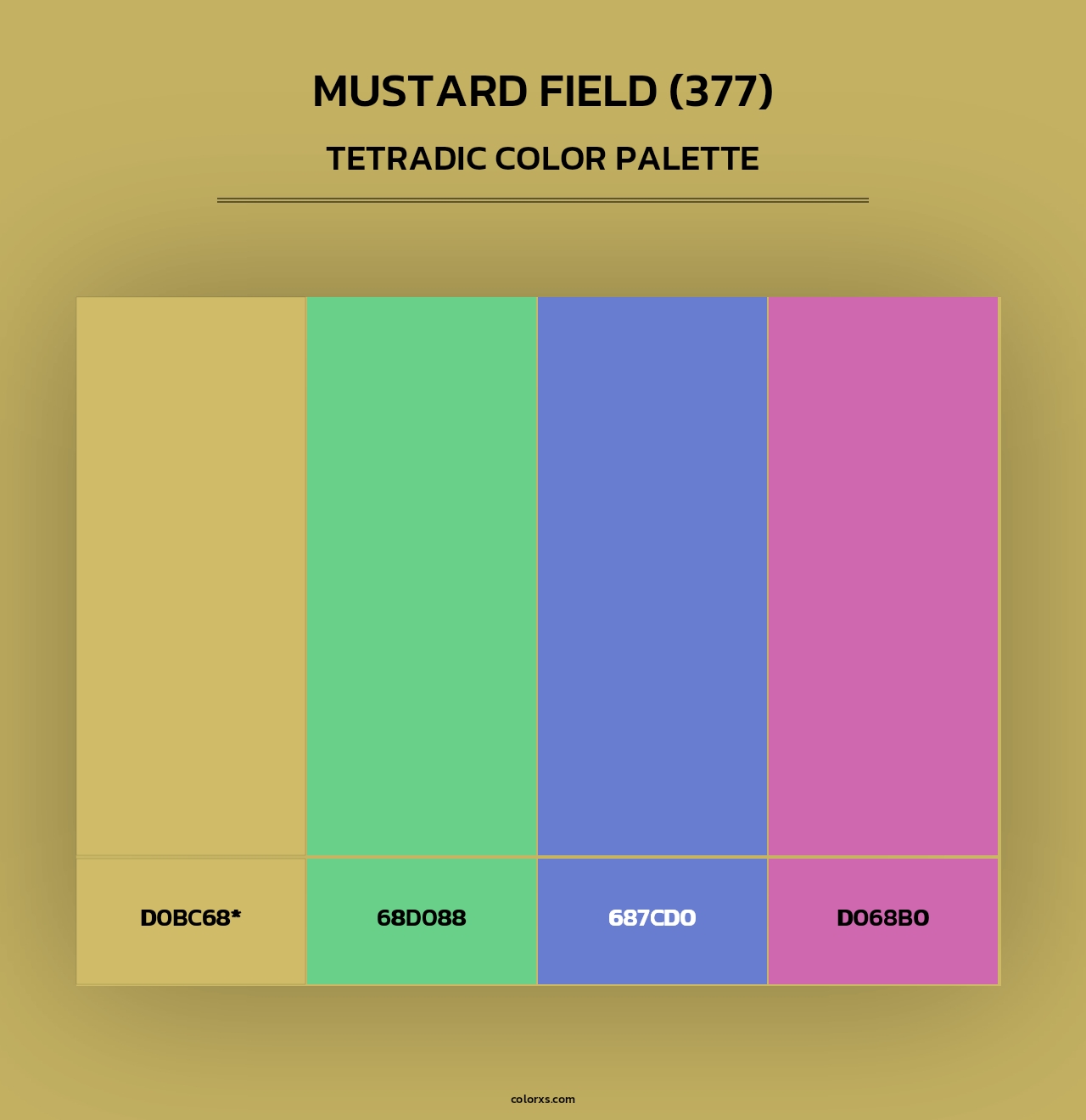 Mustard Field (377) - Tetradic Color Palette