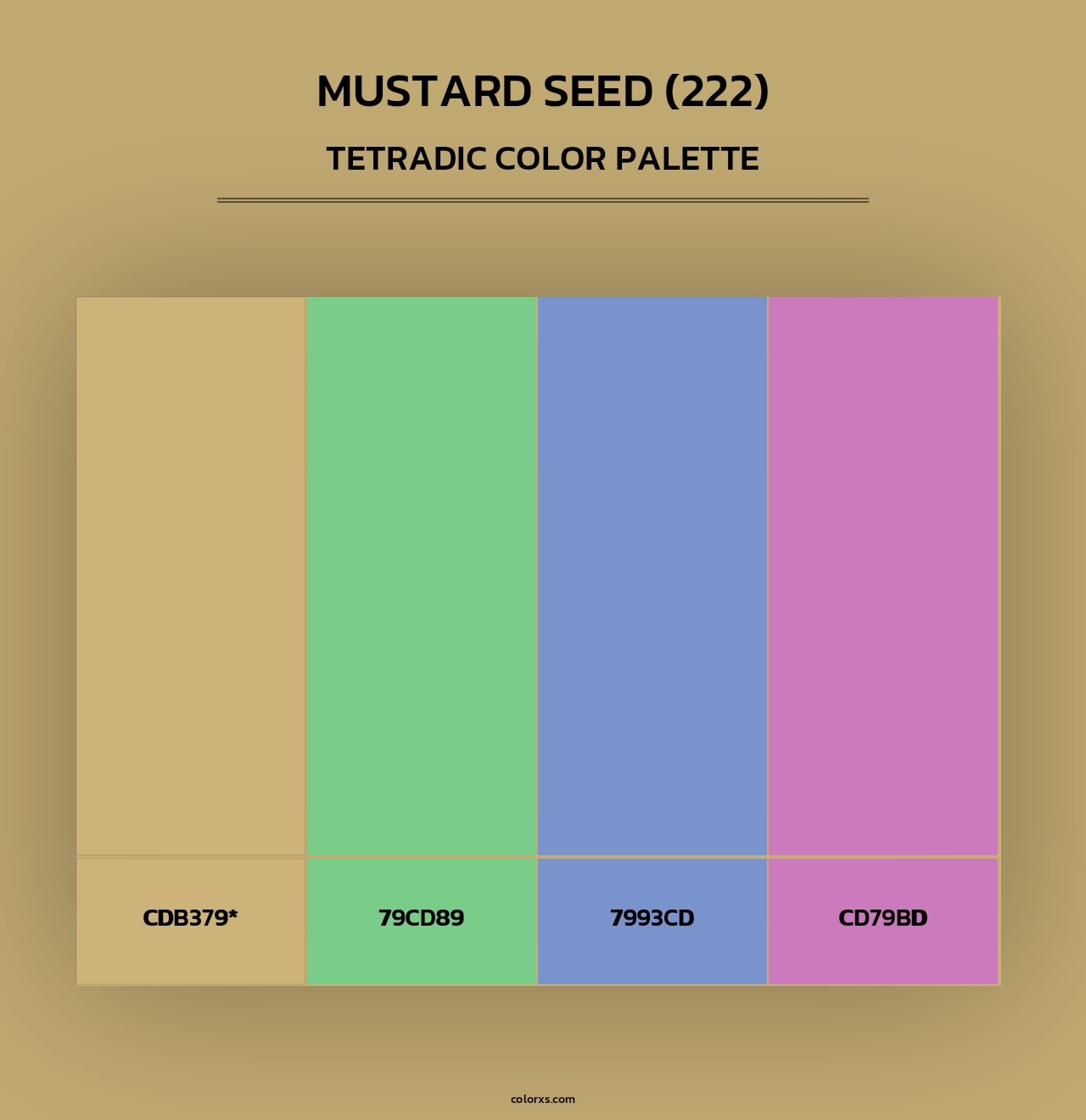 Mustard Seed (222) - Tetradic Color Palette