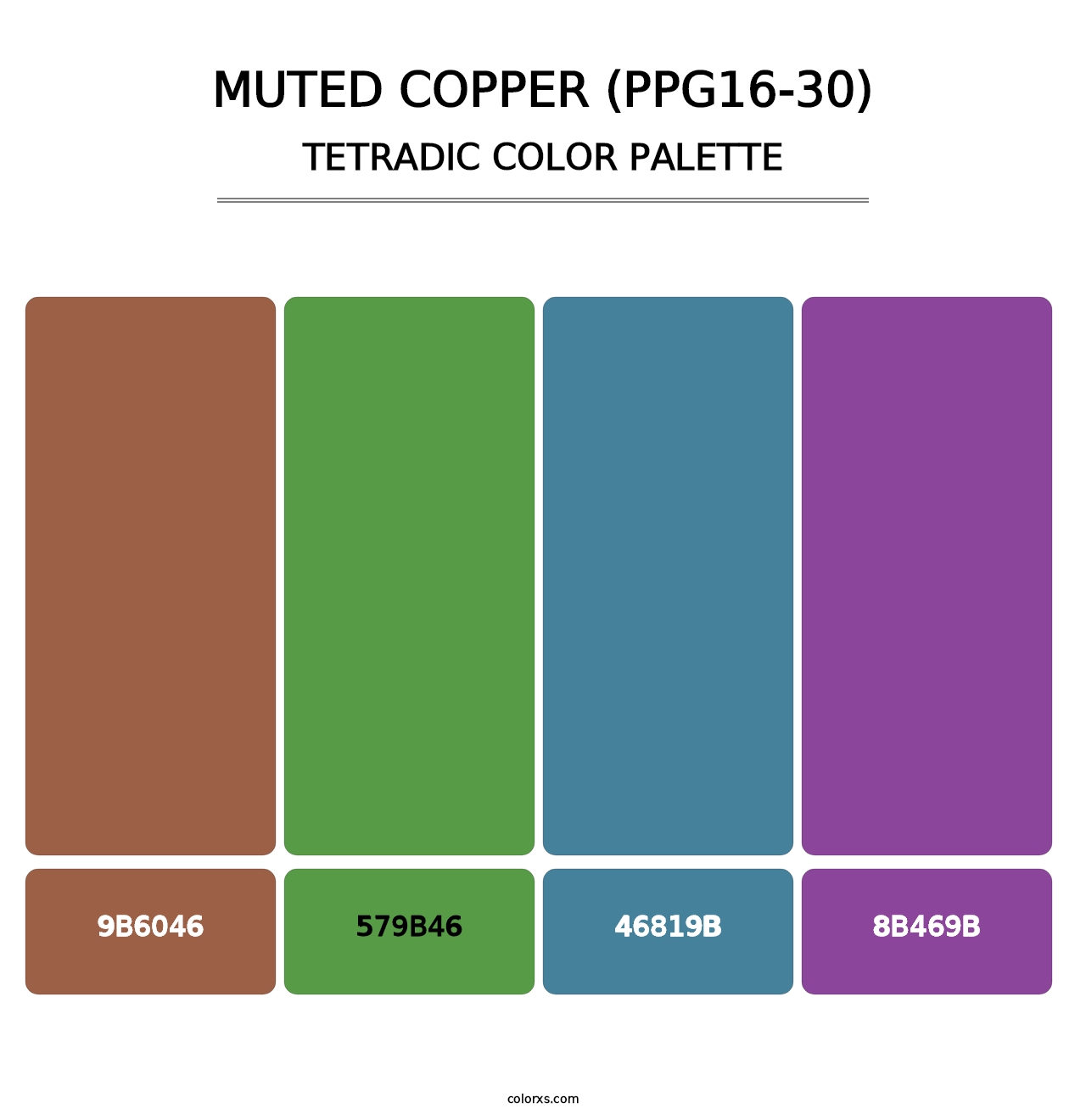 Muted Copper (PPG16-30) - Tetradic Color Palette