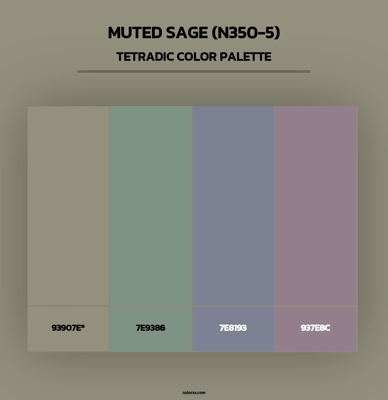 Muted Sage (N350-5) - Tetradic Color Palette
