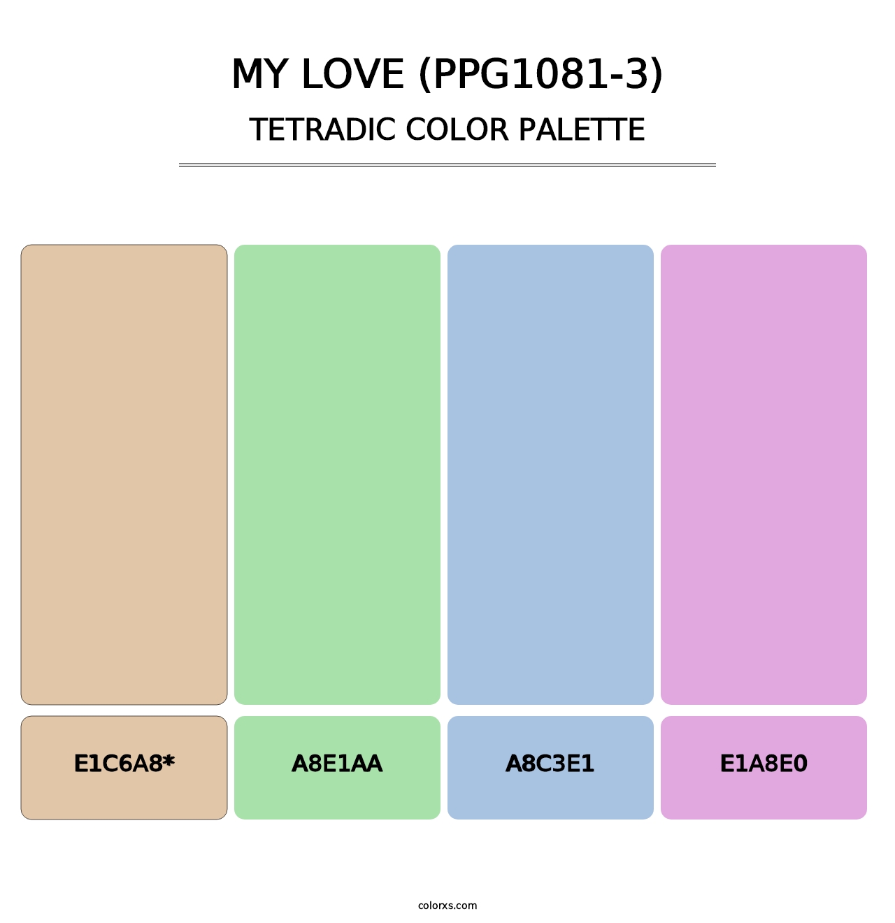 My Love (PPG1081-3) - Tetradic Color Palette