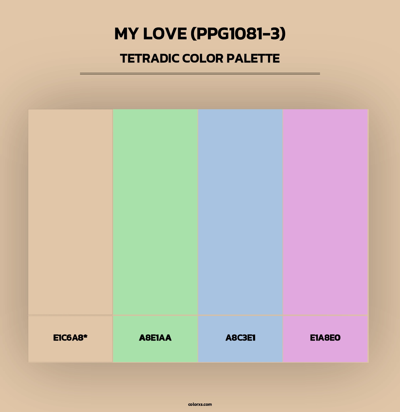 My Love (PPG1081-3) - Tetradic Color Palette