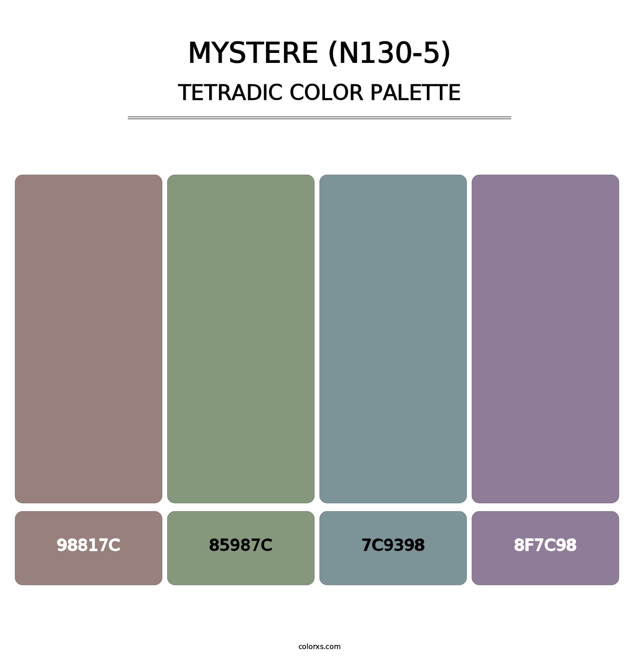 Mystere (N130-5) - Tetradic Color Palette
