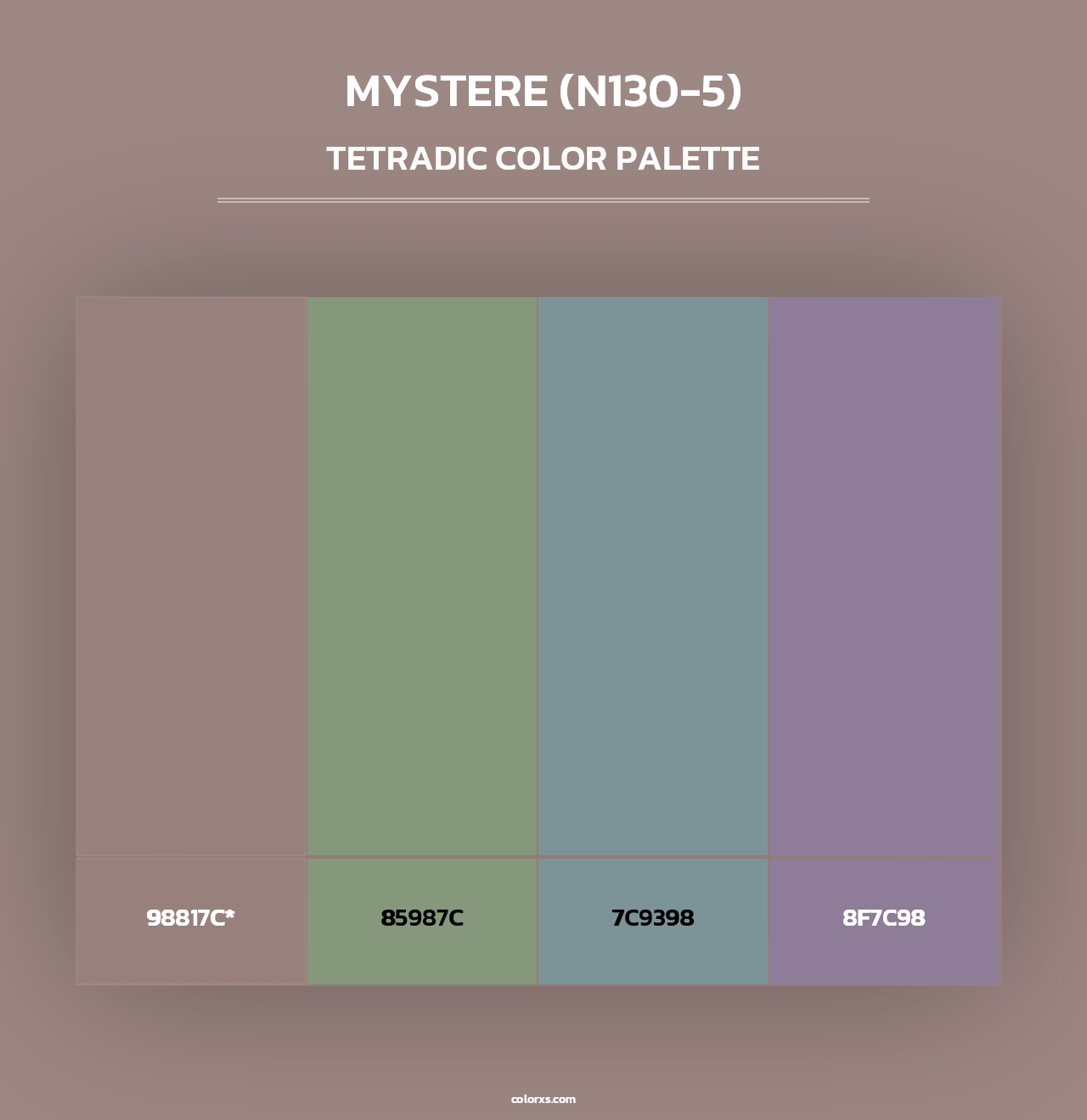 Mystere (N130-5) - Tetradic Color Palette