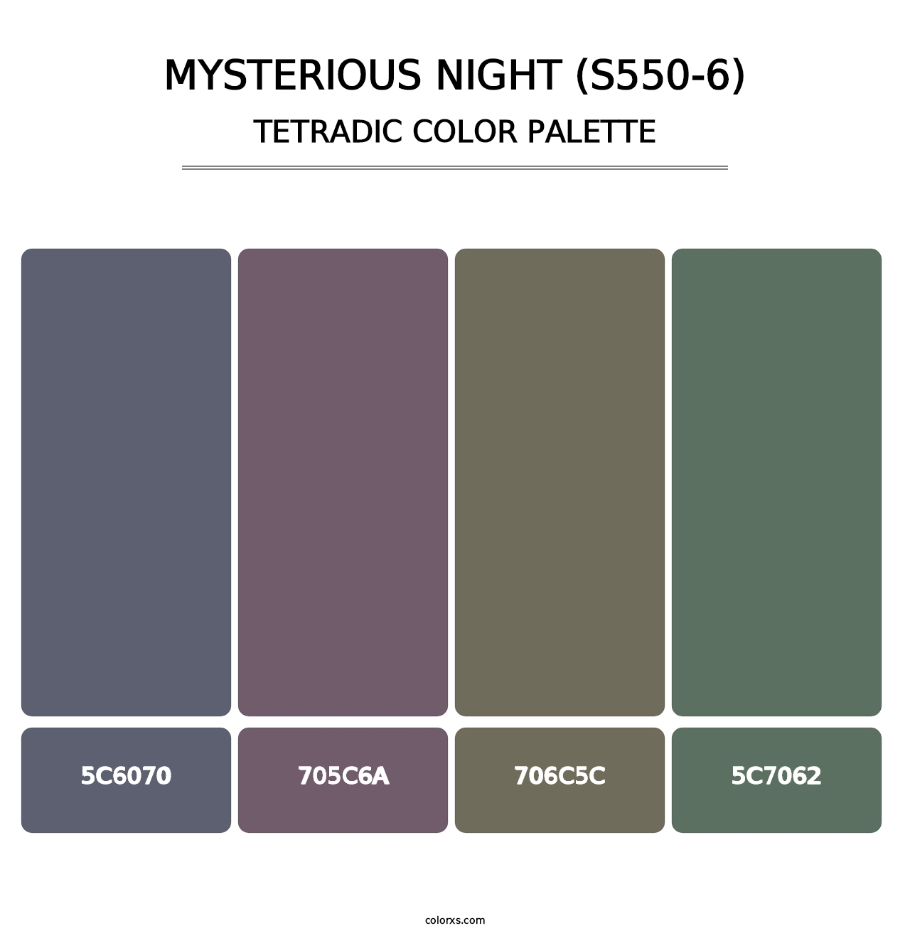 Mysterious Night (S550-6) - Tetradic Color Palette