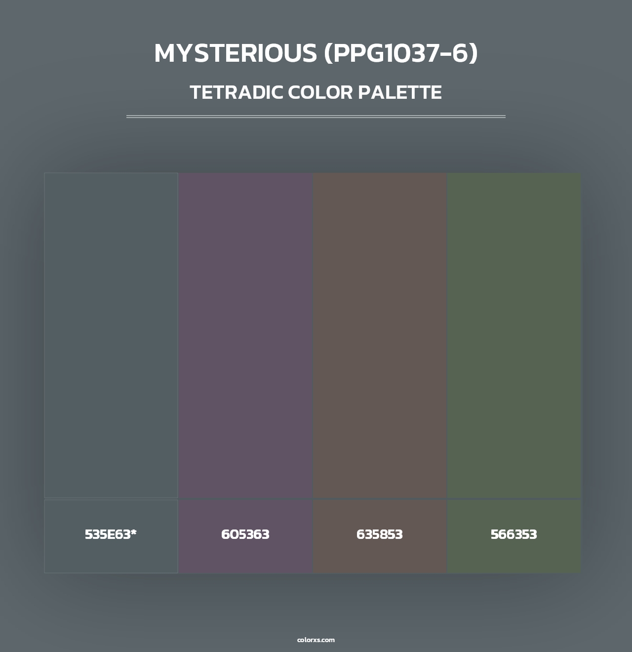 Mysterious (PPG1037-6) - Tetradic Color Palette