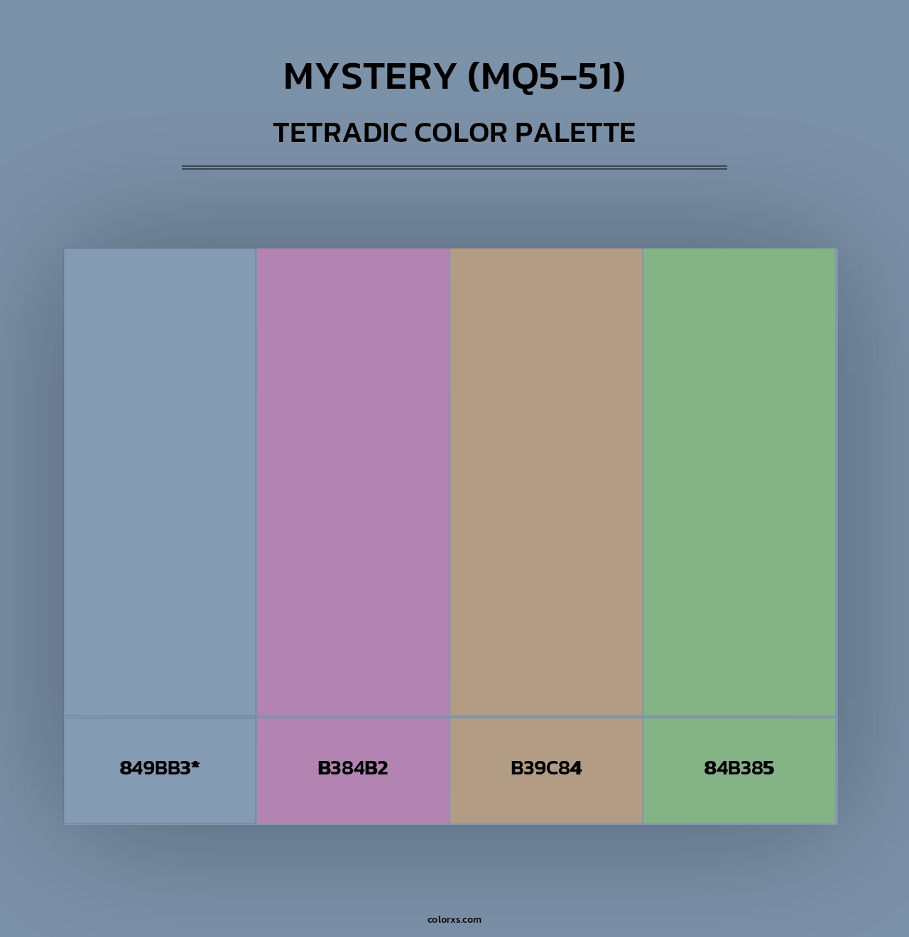 Mystery (MQ5-51) - Tetradic Color Palette
