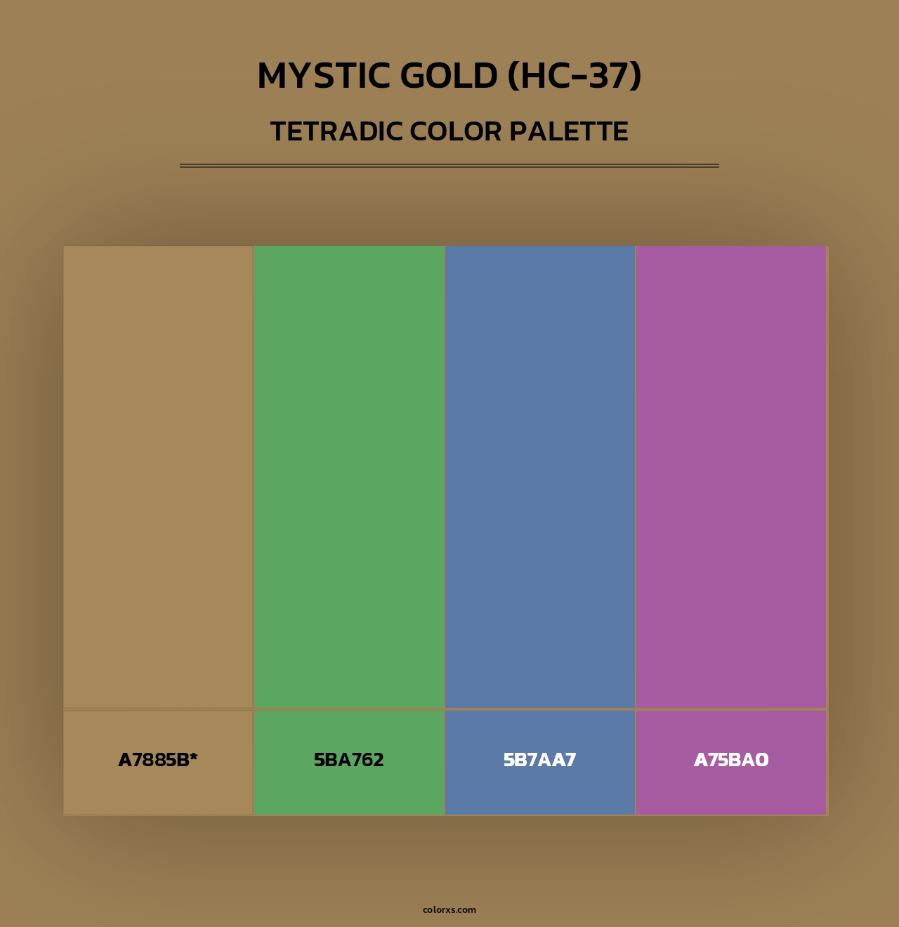 Mystic Gold (HC-37) - Tetradic Color Palette