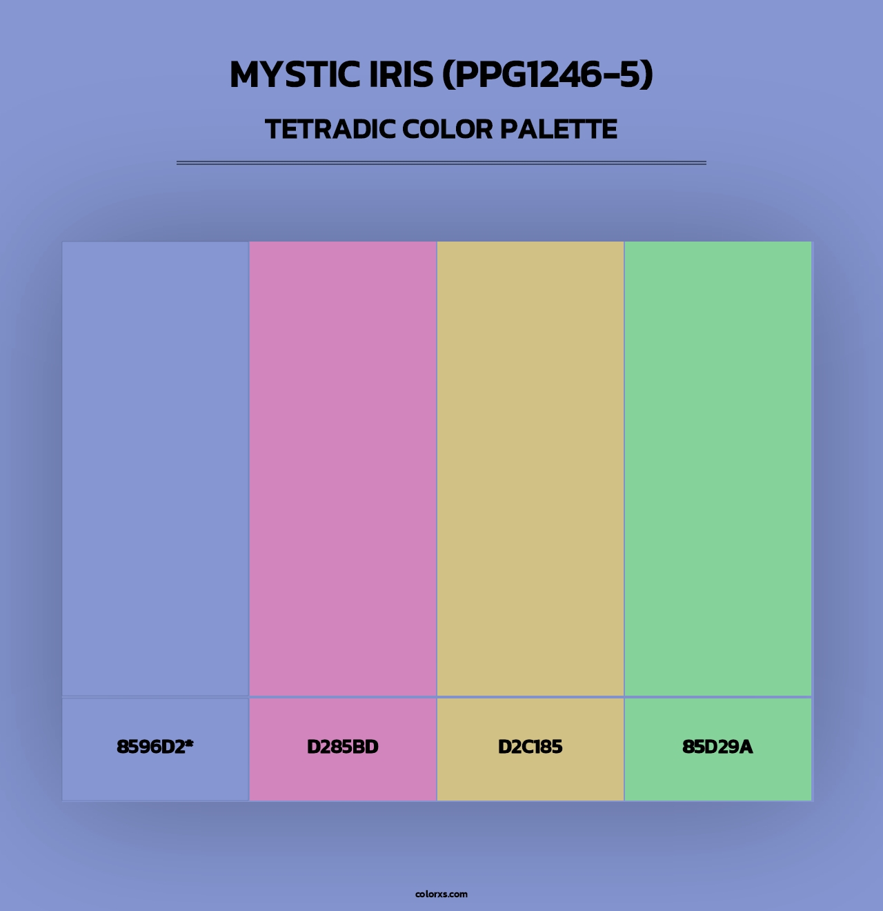 Mystic Iris (PPG1246-5) - Tetradic Color Palette
