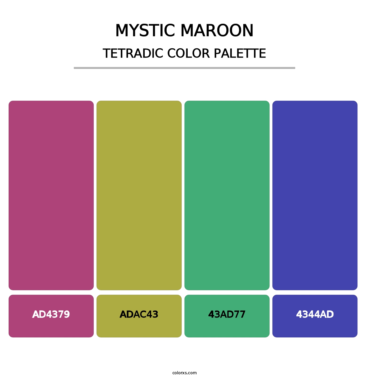 Mystic Maroon - Tetradic Color Palette