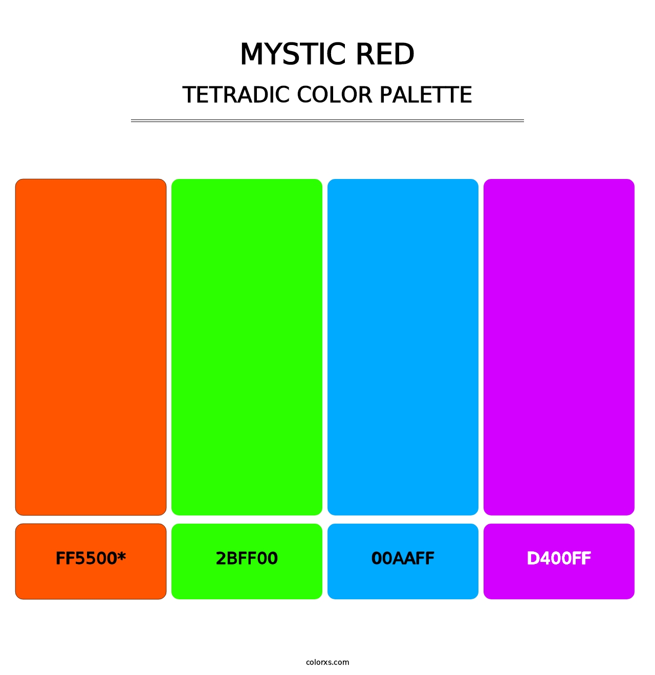 Mystic Red - Tetradic Color Palette