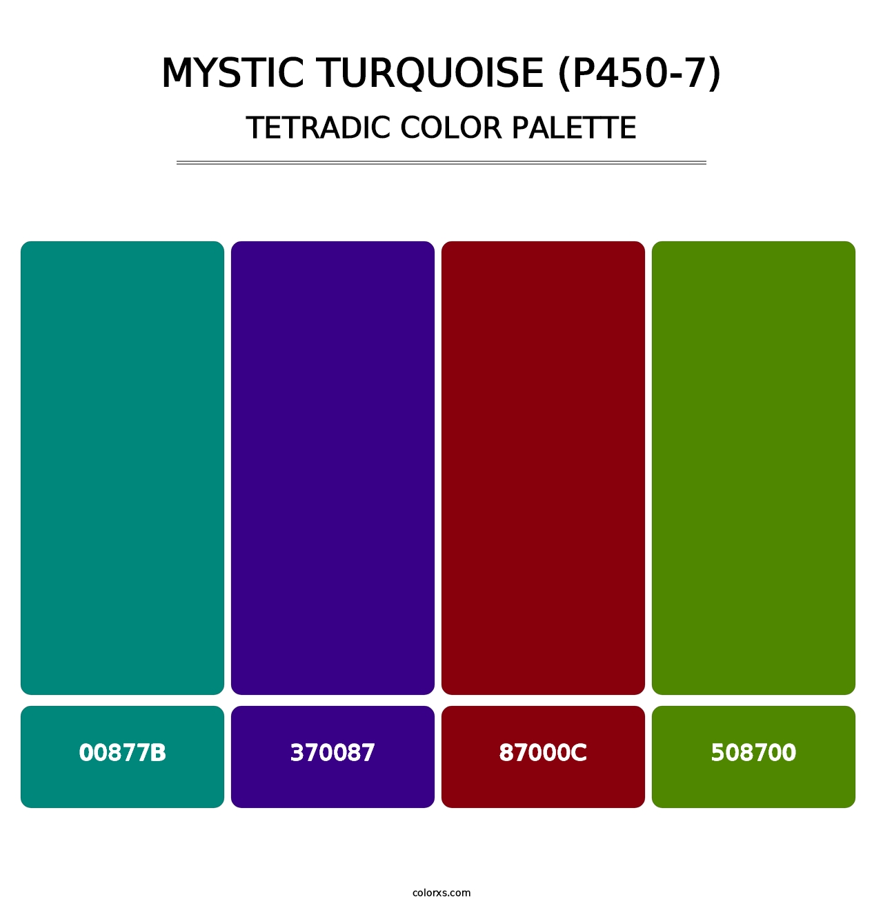 Mystic Turquoise (P450-7) - Tetradic Color Palette