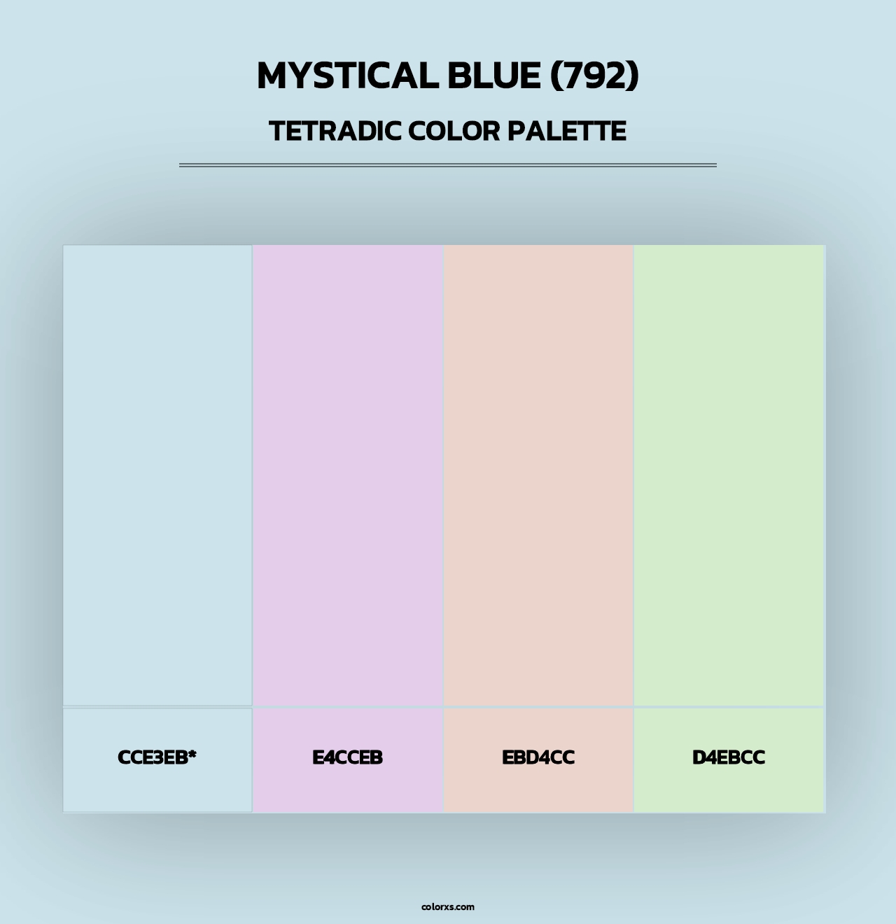 Mystical Blue (792) - Tetradic Color Palette