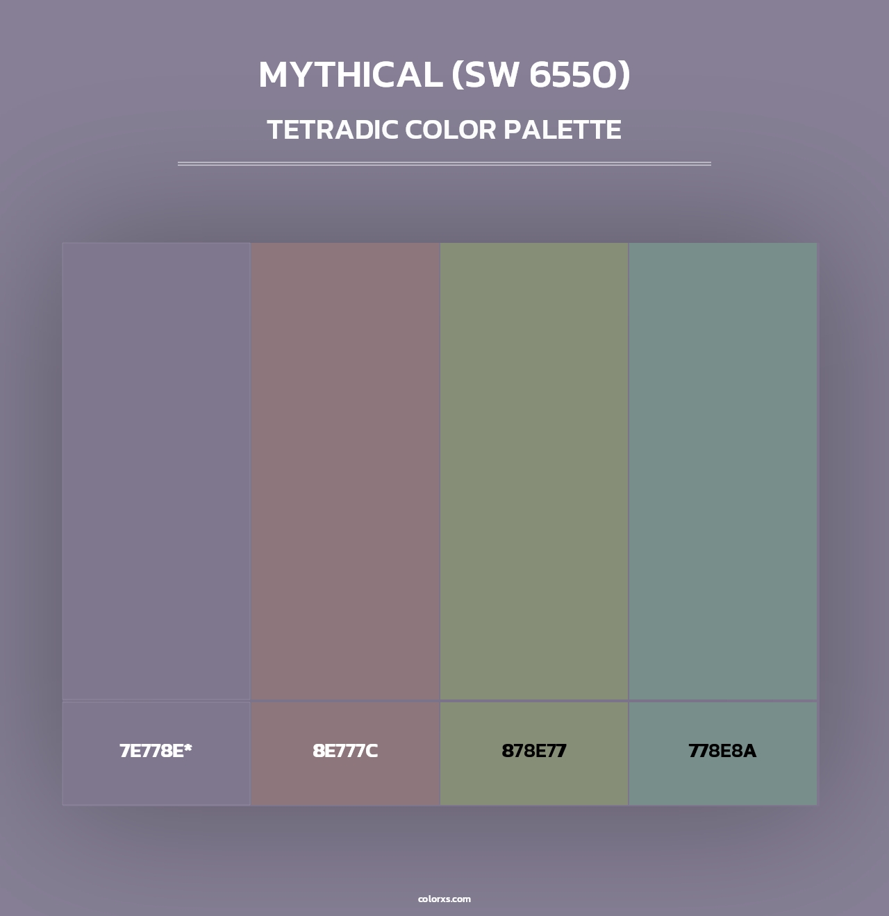 Mythical (SW 6550) - Tetradic Color Palette