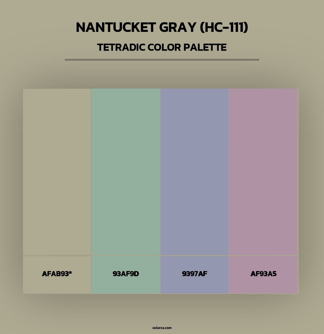 Nantucket Gray (HC-111) - Tetradic Color Palette