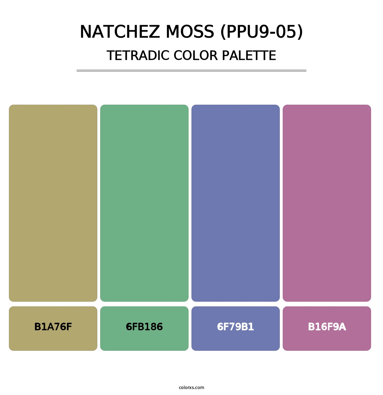 Natchez Moss (PPU9-05) - Tetradic Color Palette