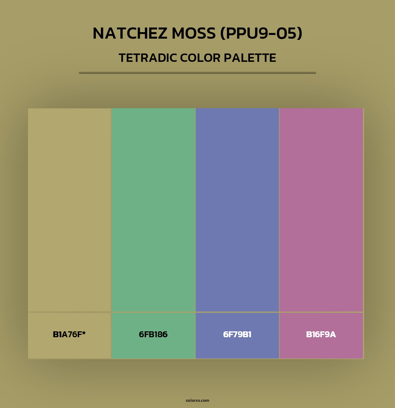 Natchez Moss (PPU9-05) - Tetradic Color Palette