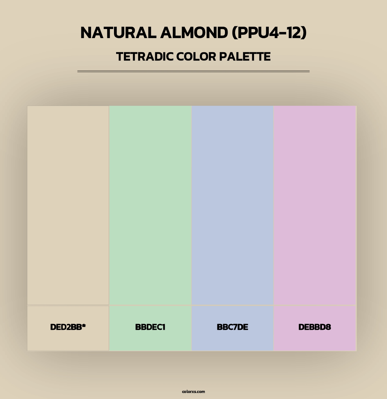 Natural Almond (PPU4-12) - Tetradic Color Palette