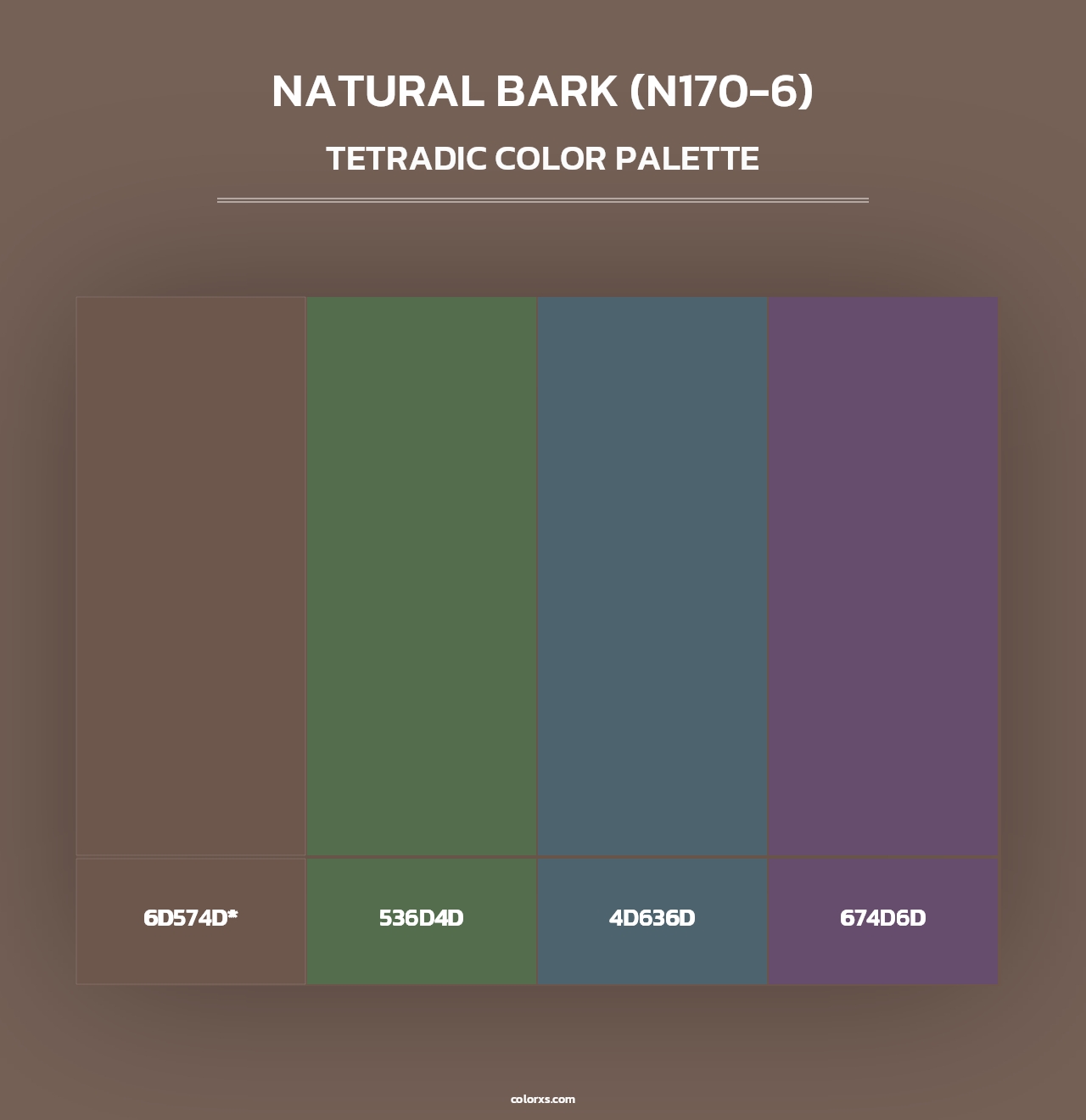 Natural Bark (N170-6) - Tetradic Color Palette