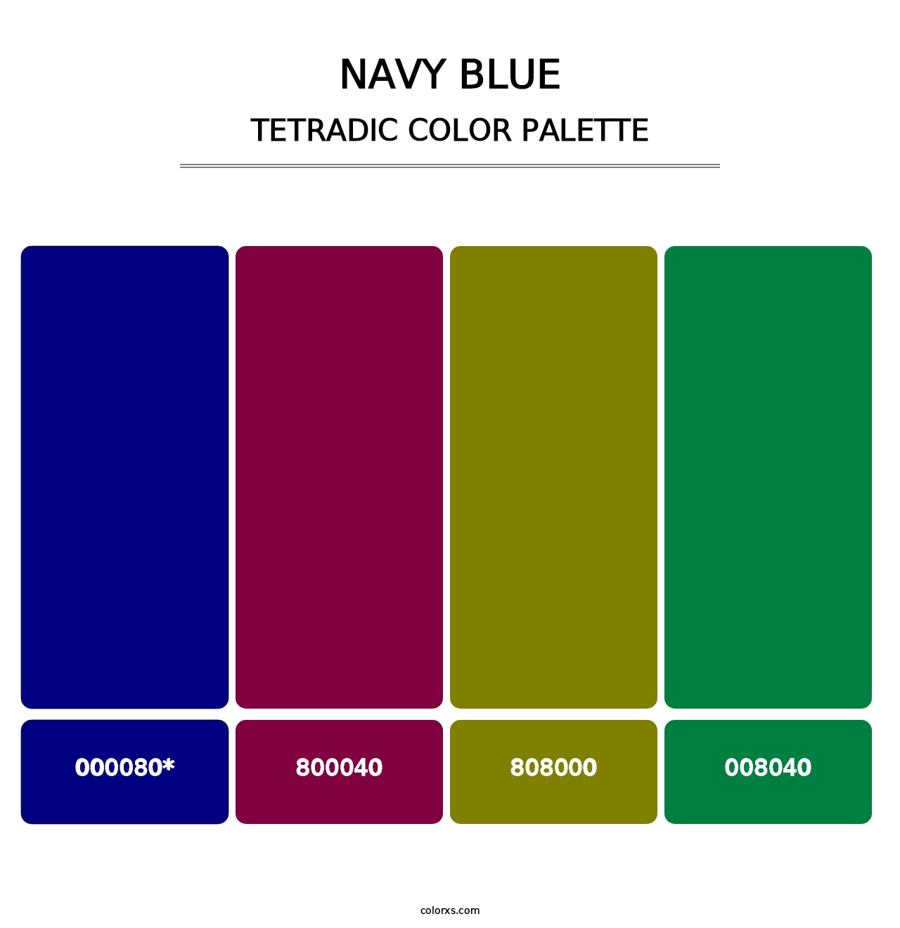 Navy Blue - Tetradic Color Palette