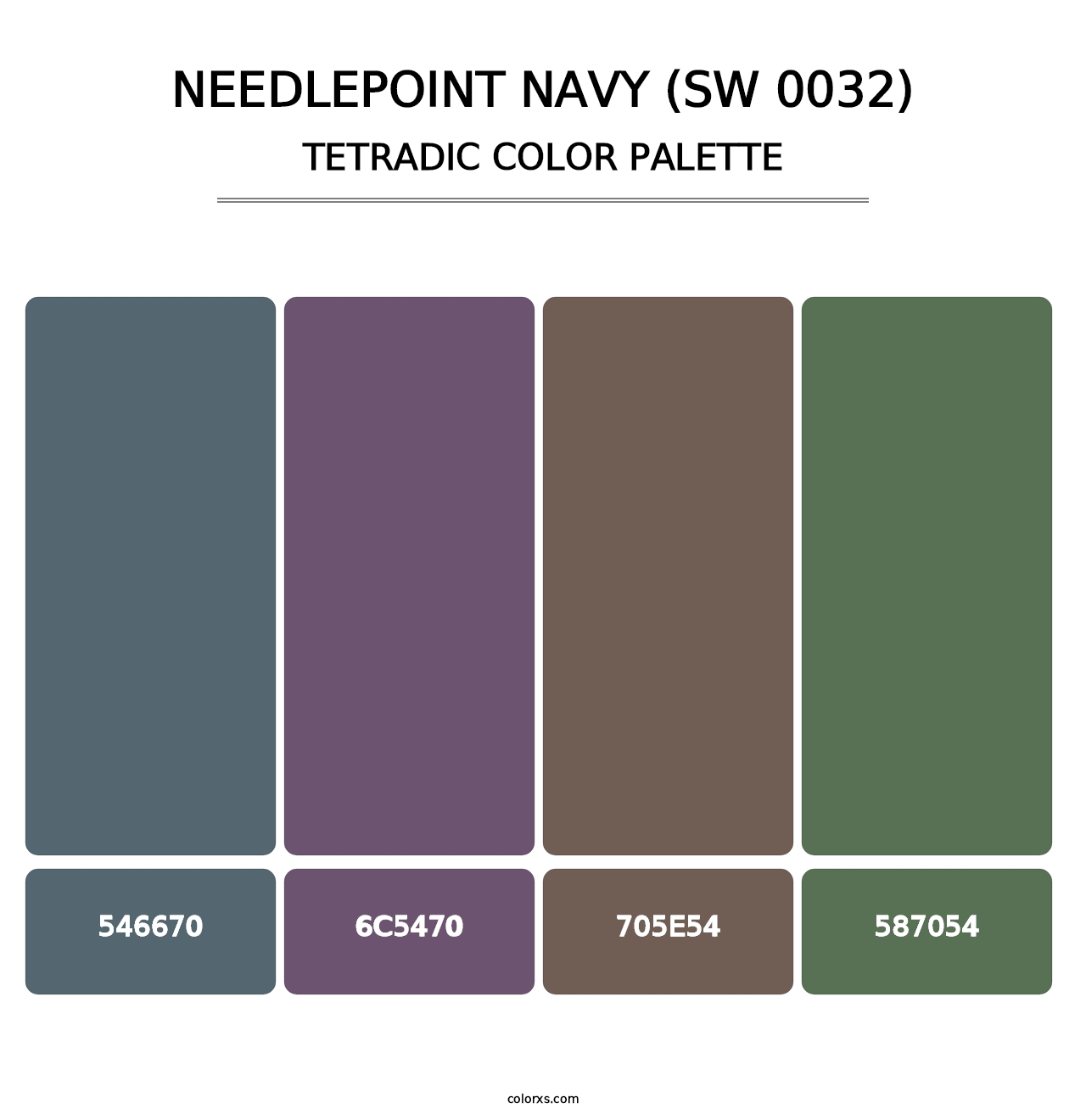 Needlepoint Navy (SW 0032) - Tetradic Color Palette