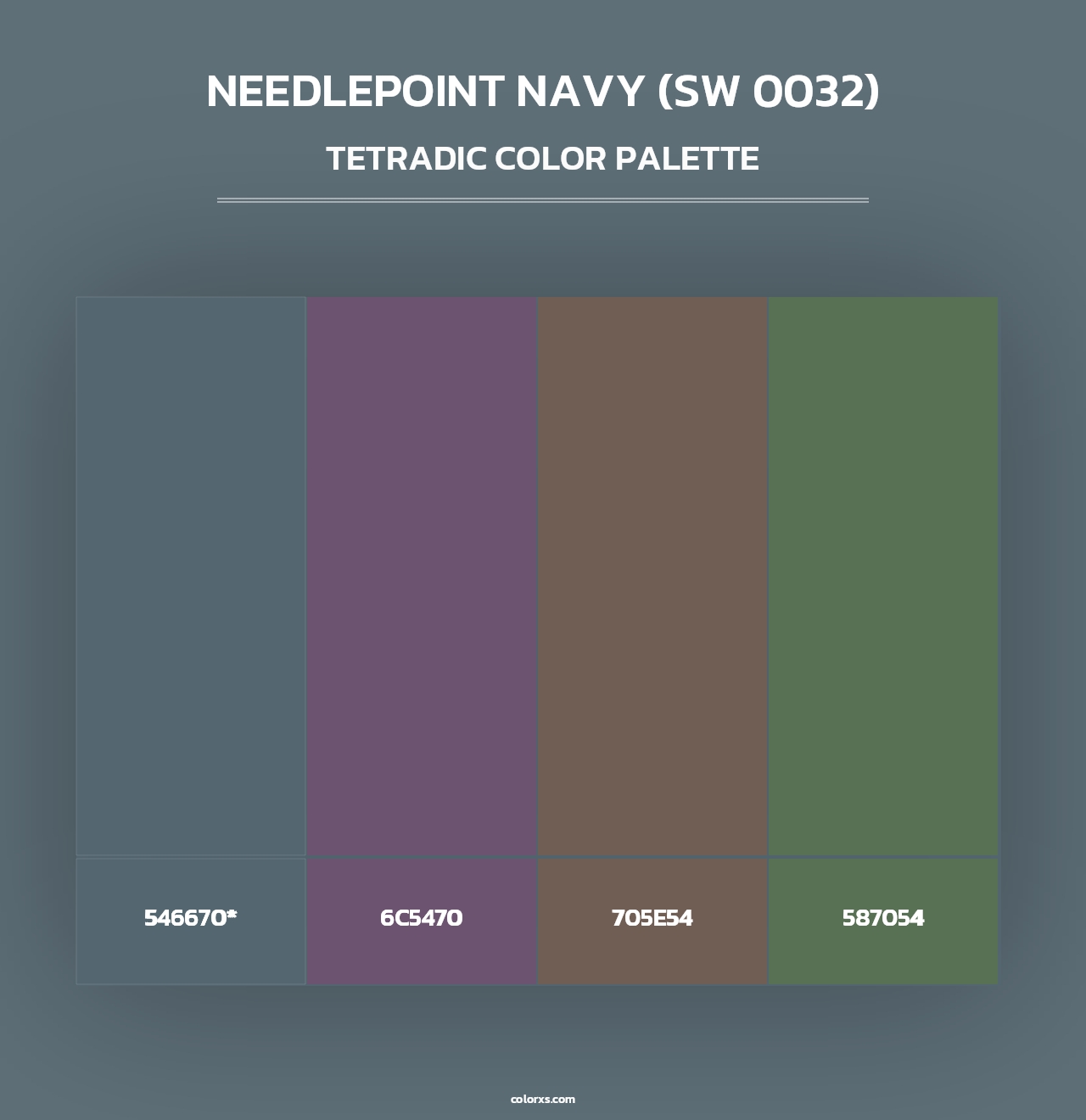 Needlepoint Navy (SW 0032) - Tetradic Color Palette