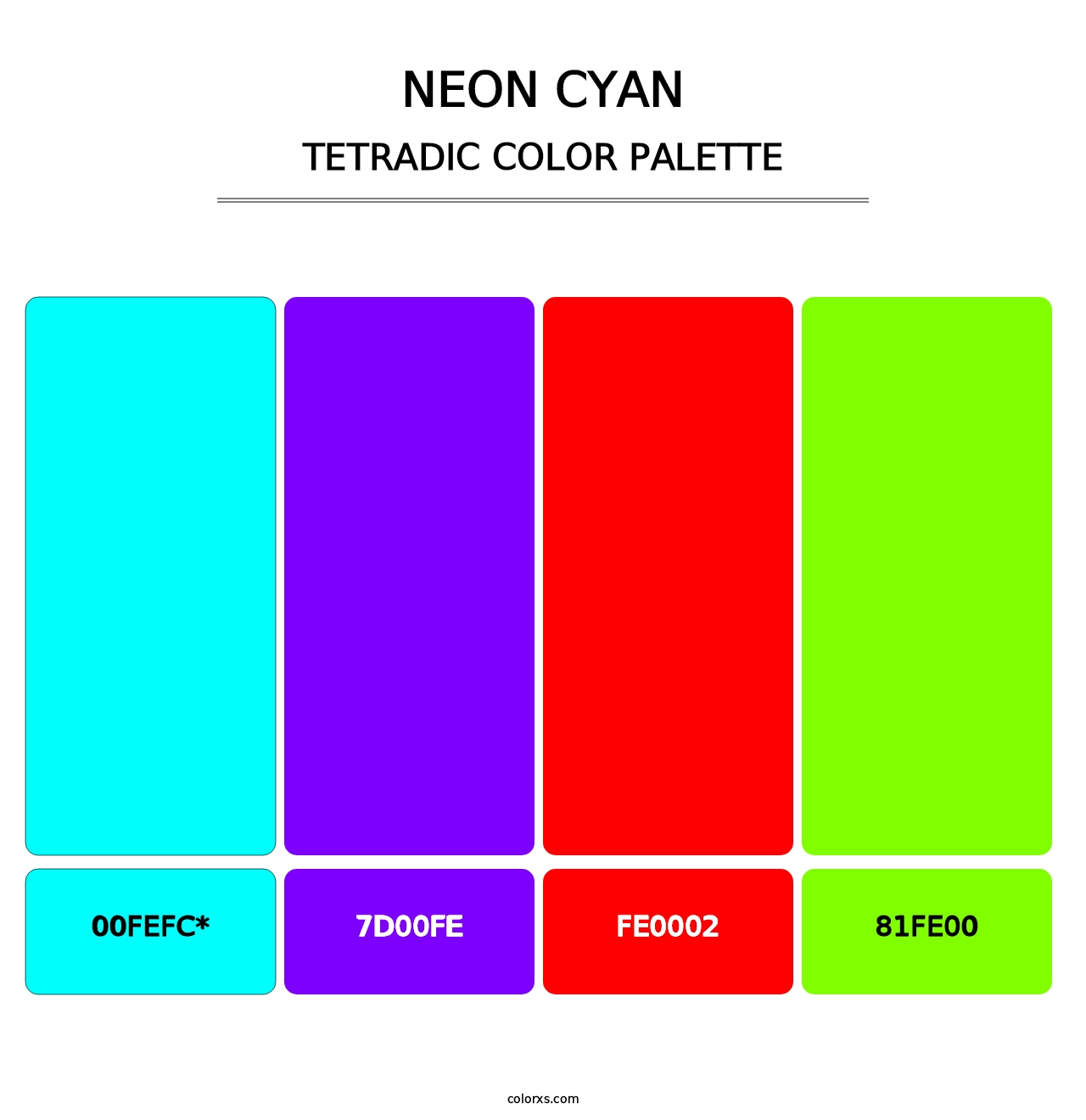 Neon Cyan - Tetradic Color Palette