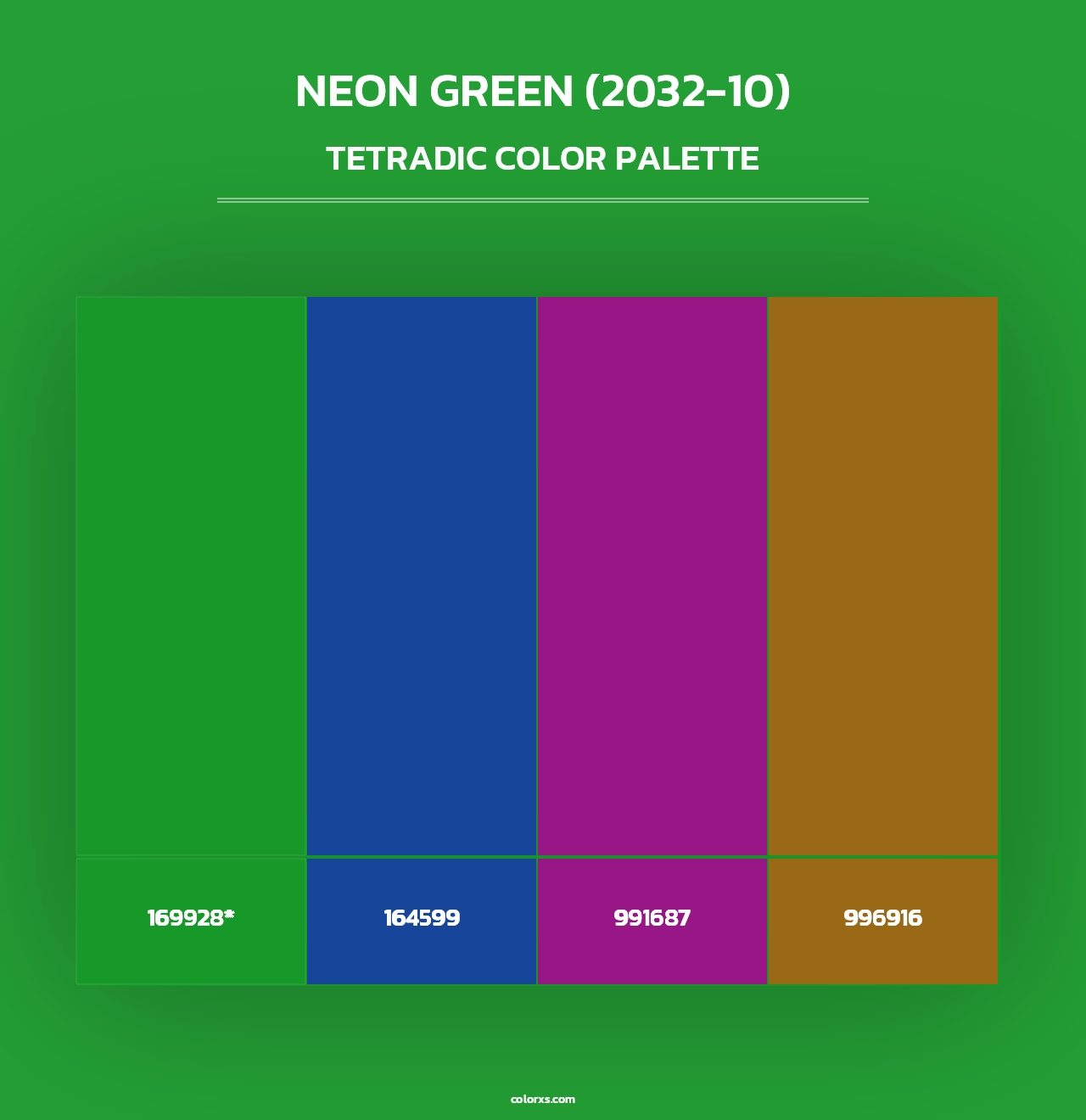Neon Green (2032-10) - Tetradic Color Palette